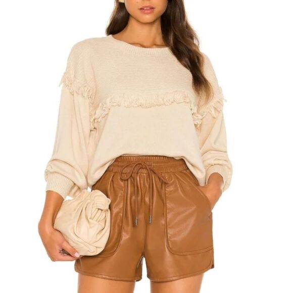 Joie Angelia Fringe Cotton Cashmere Sweater Large NWT - Picture 3 of 11